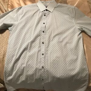 JF J. Ferrar Polka Dot Grey Button Up!